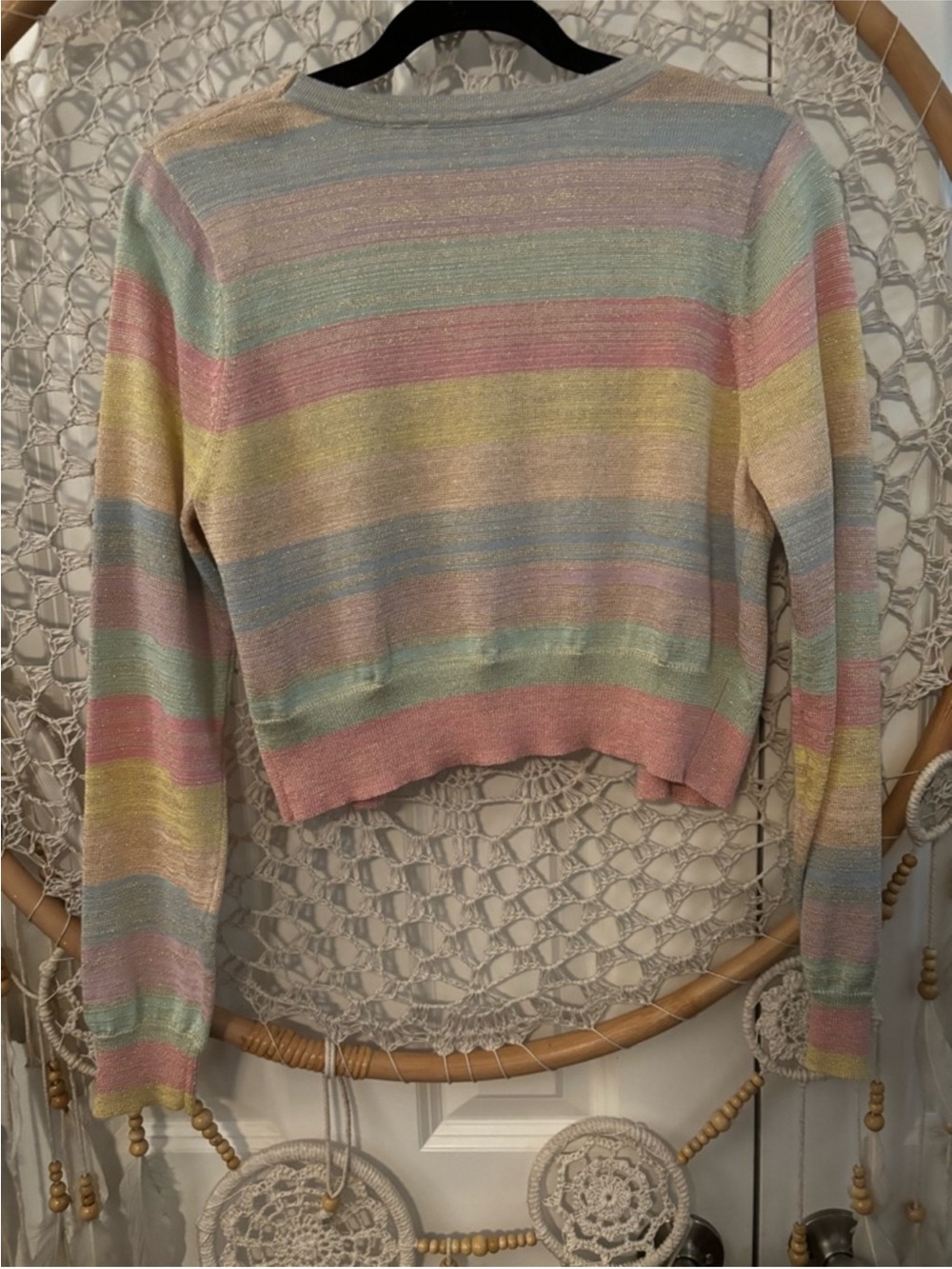 LoveShackFancy stripped cardigan size medium A00334 - Picture 3 of 6